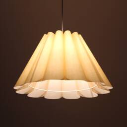Khaki Pink Pleated Pendant Light Fabric & Acrylic Lampshade - thumbnail 4