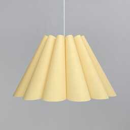 Khaki Pink Pleated Pendant Light Fabric & Acrylic Lampshade