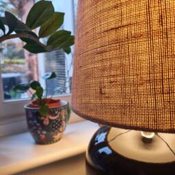 Natural Hessian Extra Tall Cone Lampshade, Conical Fat Lamp Shade - thumbnail 3
