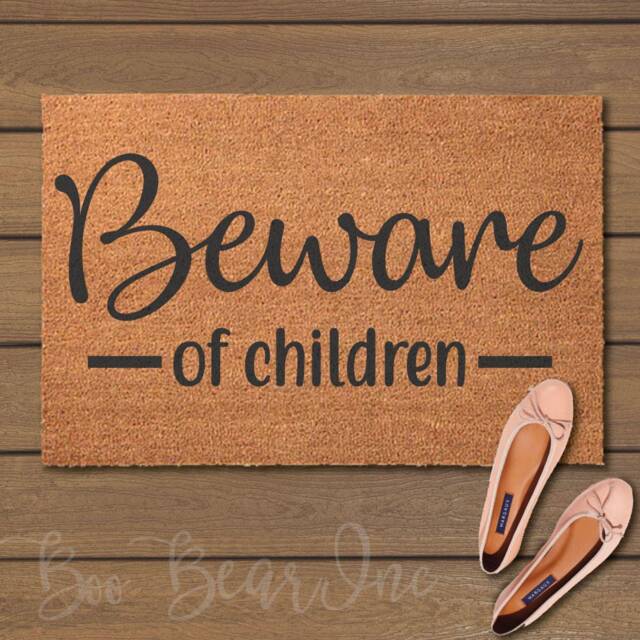 Beware Of Children Doormat - Welcome Mats- Fun Doormats Customized Door Mats