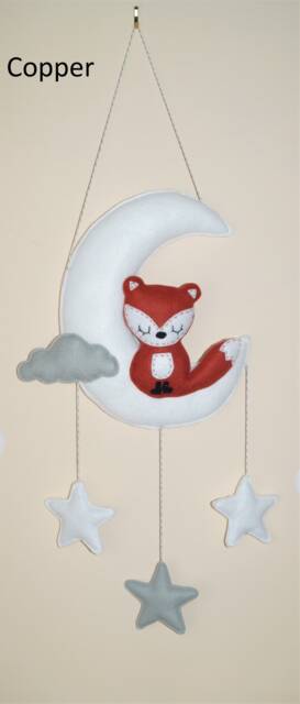 Sleepy Woodland Baby Fox Nursery Felt Wall Decor, Shower Gift - image 1