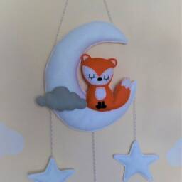 Sleepy Woodland Baby Fox Nursery Felt Wall Decor, Shower Gift - thumbnail 2