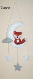 Sleepy Woodland Baby Fox Nursery Felt Wall Decor, Shower Gift - thumbnail 1