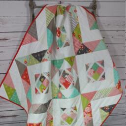 Minky Baby Girl Quilt Modern Blanket Handmade Shower Gift Nursery Play Mat Flower Mill By Moda - thumbnail 2