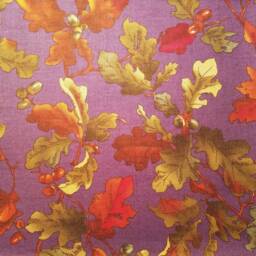 Purple, Green, & Orange Oak Leaves Acorns Standard/Queen Pillowcase - thumbnail 3