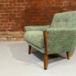 New Handmade Forest Green Multi Weave Vintage Style Mid Century Danish Model 60 Lounge Chair - thumbnail 3