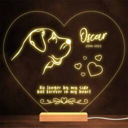 Mastiff Dog Memorial Pet Loss Personalised Gift Warm Lamp Night Light - thumbnail 1