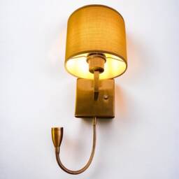 Antique Brass Plug-In Wall Sconce Bedside Reading Lamp - thumbnail 2