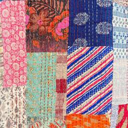 Kantha Stitch Patchwork Pure Cotton Reversible Bed Sofa Picnic Room Throw King Queen Dohar Floral Colourful Burst Bohemian Vibe Fun Joy - thumbnail 4
