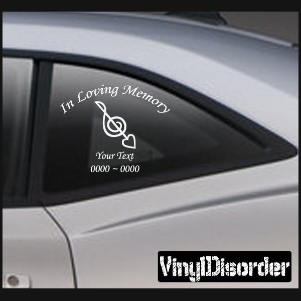 Music 4 in Loving Memory Custom Car Or Wall Vinyl Decal Stickers - Ilmmusic4Et - image 1