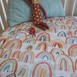 Rainbow Muslin Baby Quilt Blanket - Padded Play Mat - thumbnail 3