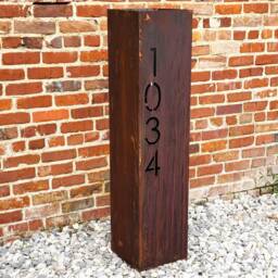 Personalized House Numbers Garden Column, Outdoor Sculpture, Well Pump Cover - thumbnail 3