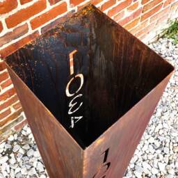 Personalized House Numbers Garden Column, Outdoor Sculpture, Well Pump Cover - thumbnail 2