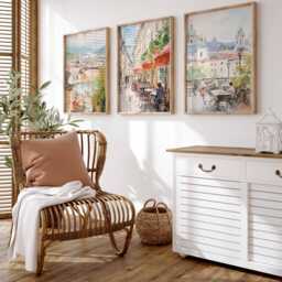 Set Of 3 Salzburg Austria Travel Posters, Austrian Wall Art Prints, Print, Historic Cityscape Decor, Minimalist Poster - thumbnail 3