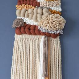 Minimalist Yarn Wall Hanging 3D Fiber Art Tapestry - thumbnail 2