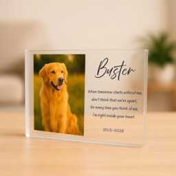 Dog Memorial Gift Photo Keepsake - Personalised Pet Loss Sympathy Plaque Custom Frame Cat Bereavement For Friend - thumbnail 2