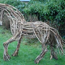 Driftwood Horse Garden Animal Sculpture - thumbnail 2