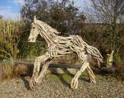 Driftwood Horse Garden Animal Sculpture - thumbnail 1