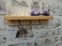 Handmade Rustic Key Rack With Top Shelf - Choice Of Size & Colour - thumbnail 1