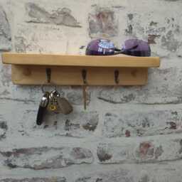 Handmade Rustic Key Rack With Top Shelf - Choice Of Size & Colour - thumbnail 3