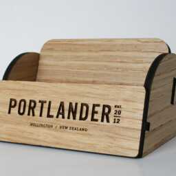 Business Card Holder - Personalized Wooden With Logo Engraving Custom Name Organizer For Offices & Restaurants - thumbnail 3