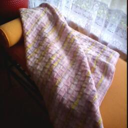 Hand Knitted, Basket Weave Pattern Double Sided Blanket /Throw - thumbnail 4