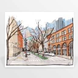 Seattle Pioneer Square Watercolor Fine Art Print - thumbnail 2
