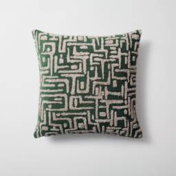 Burnt Orange Geometric Throw Pillow Cover Mid-Century Modern Jacquard - thumbnail 2