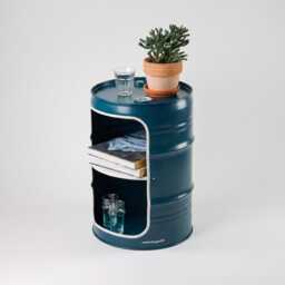 Bedside Table From Oil Barrel - Handmade Hamburg Industrial Furniture Side New Colors - thumbnail 4