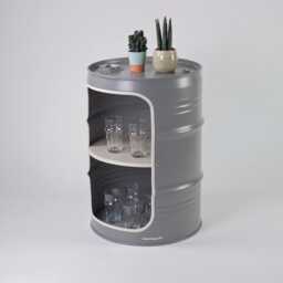 Bedside Table From Oil Barrel - Handmade Hamburg Industrial Furniture Side New Colors - thumbnail 4