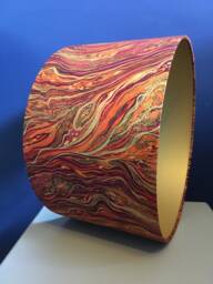 Rust & Gold Marble Effect Lampshade, Handmade With Orange Terracotta Fabric, Luxe Home Gift Shade, Various Sizes & Lining Colours