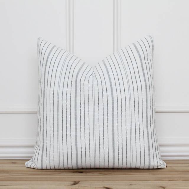 Black & White Stripe Outdoor Pillow Cover Covers Decorative Throw Cushion - Cole - image 1