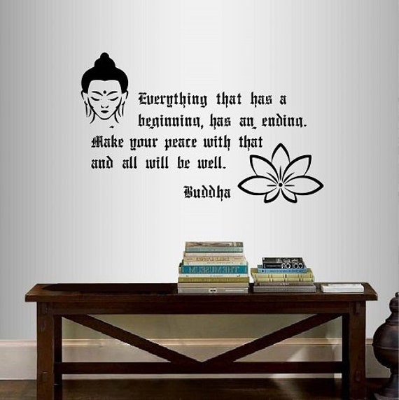 In-Style Decals Wall Vinyl Decal Home Decor Art Sticker Buddha Quote Phrase Everything That Has A Beginning An Ending Yoga Design 52 - image 1
