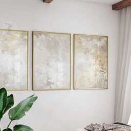 Neutral Abstract Prints Set, Beige Cream Taupe Textured Wall Art - thumbnail 4