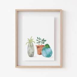 House Plants Original Watercolour Print - Hand Painted Wall Art Home Decor Plant Lover Gift Eco Friendly Plastic Free - thumbnail 2