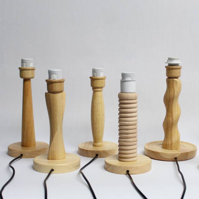 Handmade Wooden Table Lamp Base, Home Decor Light - image 1