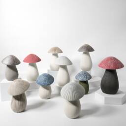 Handmade Ceramic Mushroom Statue Minimalist Nature Decor