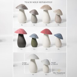 Handmade Ceramic Mushroom Statue Minimalist Nature Decor - thumbnail 4