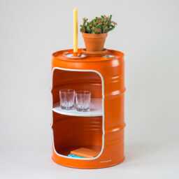 Bedside Table From Oil Barrel - Handmade Hamburg Industrial Furniture Side New Colors - thumbnail 4
