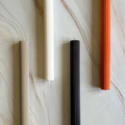 Ribbed Dinner Candles Pack Of 2, 25cm Scented Tapers - thumbnail 1