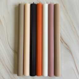Ribbed Dinner Candles Pack Of 2, 25cm Scented Tapers - thumbnail 4