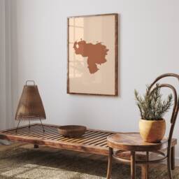 Venezuela Map Boho Wall Art Print Mid Century Travel Poster - thumbnail 2