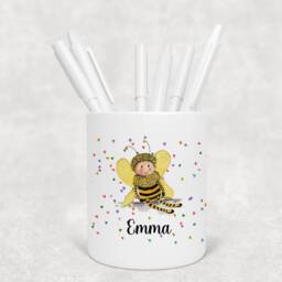 Personalised Watercolour Baby Bee Pencil Pen Pot , Birthday Gift, Ideal Gift - thumbnail 3