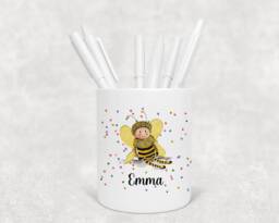 Personalised Watercolour Baby Bee Pencil Pen Pot , Birthday Gift, Ideal Gift - thumbnail 1