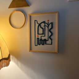 Framed Abstract Geometric Wall Art Wabi Sabi Japanese-Inspired Handmade Cotton - thumbnail 3