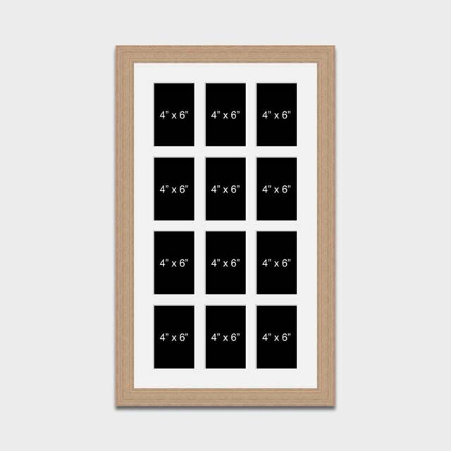 Large Oak Veneer Multi Photo Frame - Collage, Holds 12 4x6 Photos - image 1
