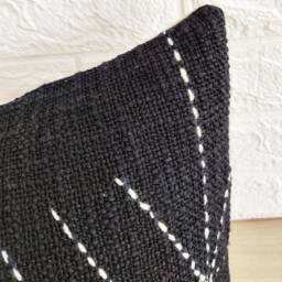100% Natural Raw Cotton Hand Dyed Fabric Stitches Kantha Pillow Cover Indian Handmade Decorative Throw - thumbnail 3