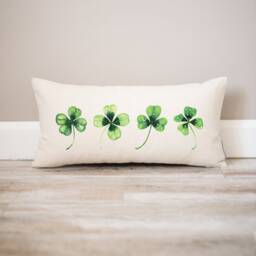 Shamrock Pillow Cover Irish Linen Blend Holiday Decor - thumbnail 1