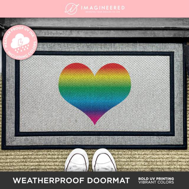 Heart Doormat - Pride Month Heart Mat Lgbtqi Gifts Happy Custom Love Is - image 1