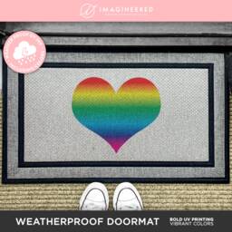 Heart Doormat - Pride Month Heart Mat Lgbtqi Gifts Happy Custom Love Is - thumbnail 1